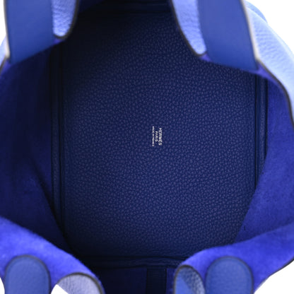 Hermes Taurillon Clemence Picotin Lock 18 PM Bleu Electrique 4 of 12