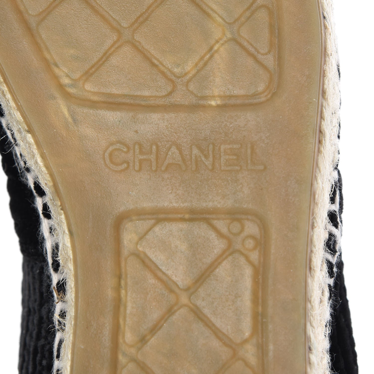 Chanel Velvet Grosgrain CC Espadrilles 37 Black 7 of 10
