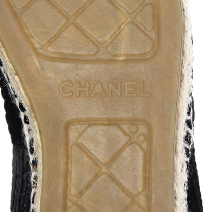 Chanel Velvet Grosgrain CC Espadrilles 37 Black 7 of 10