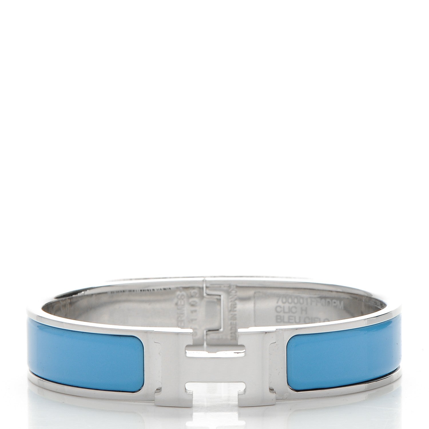Hermes Enamel Narrow Clic Clac H Bracelet PM Bleu Cielo 6 of 12