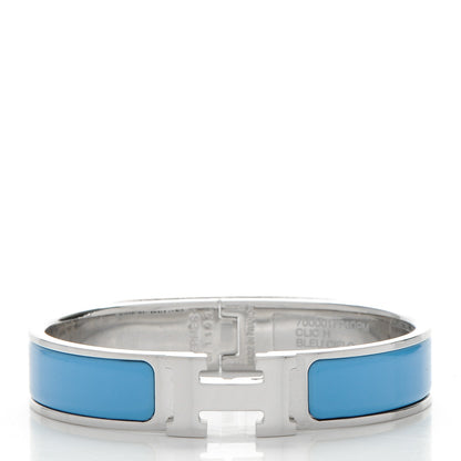 Hermes Enamel Narrow Clic Clac H Bracelet PM Bleu Cielo 6 of 12