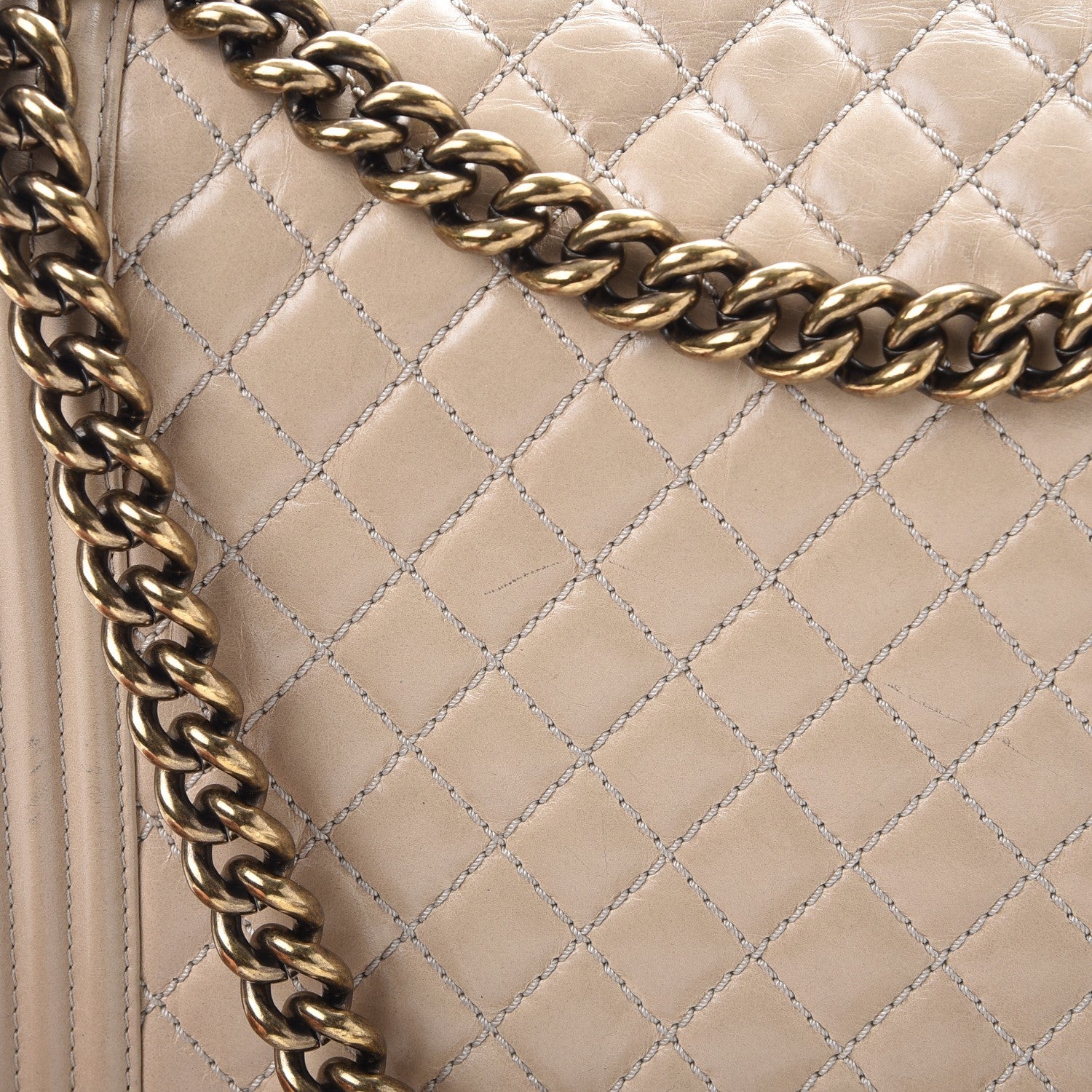 Chanel Calfskin Quilted Large Boy Flap Beige 10 of 19