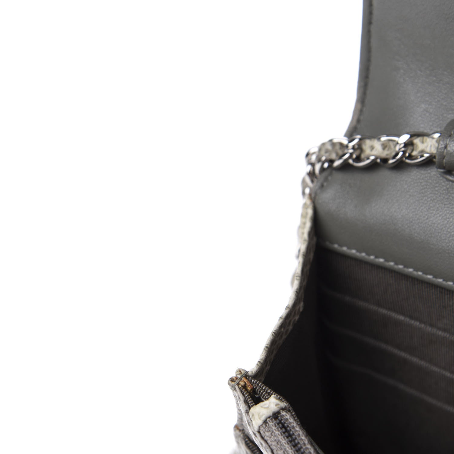 Chanel Lizard Ombre Wallet on Chain WOC Grey 12 of 16