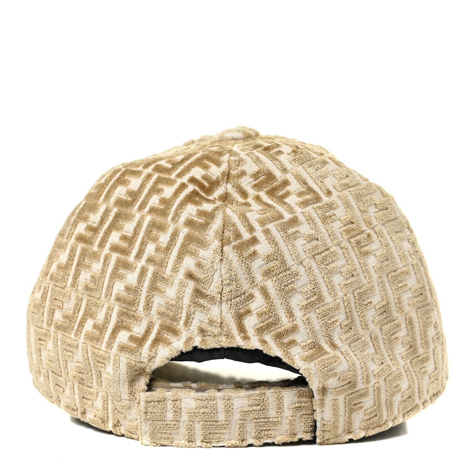 Fendi Velvet Jacquard FF Baseball Hat Camello Beige 4 of 6