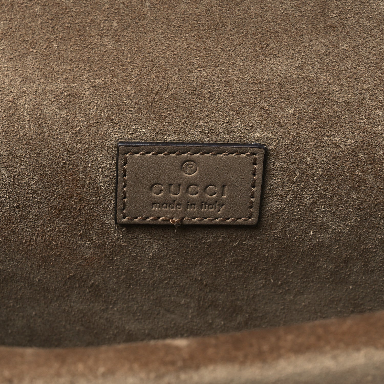 Gucci GG Supreme Monogram Suede Crystal Small Dionysus Shoulder Bag Beige Ebony Taupe 6 of 10