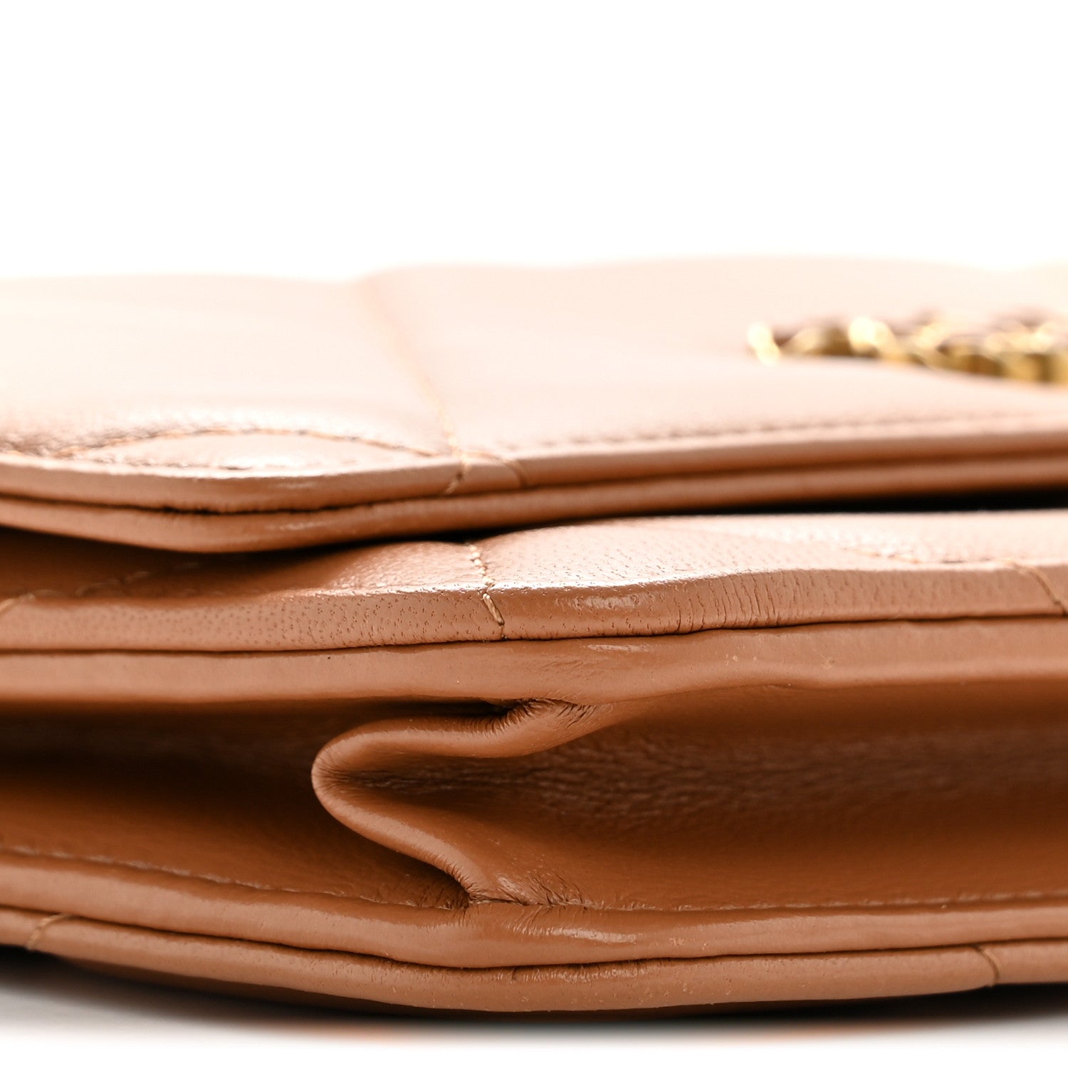 Chanel Lambskin Quilted Chanel 19 Wallet On Chain WOC Brown 10 of 15