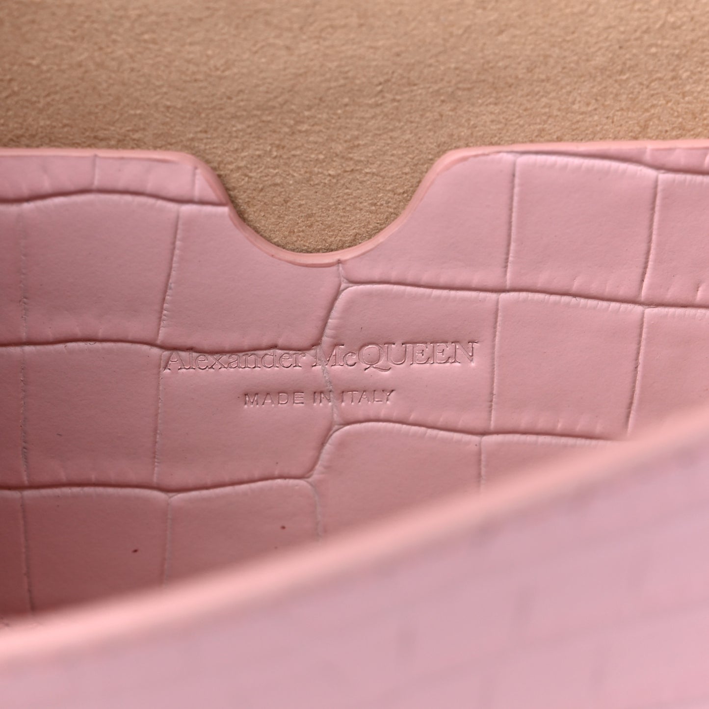 Calfskin Crocodile Embossed Skull Mini Crossbody Bag Pink