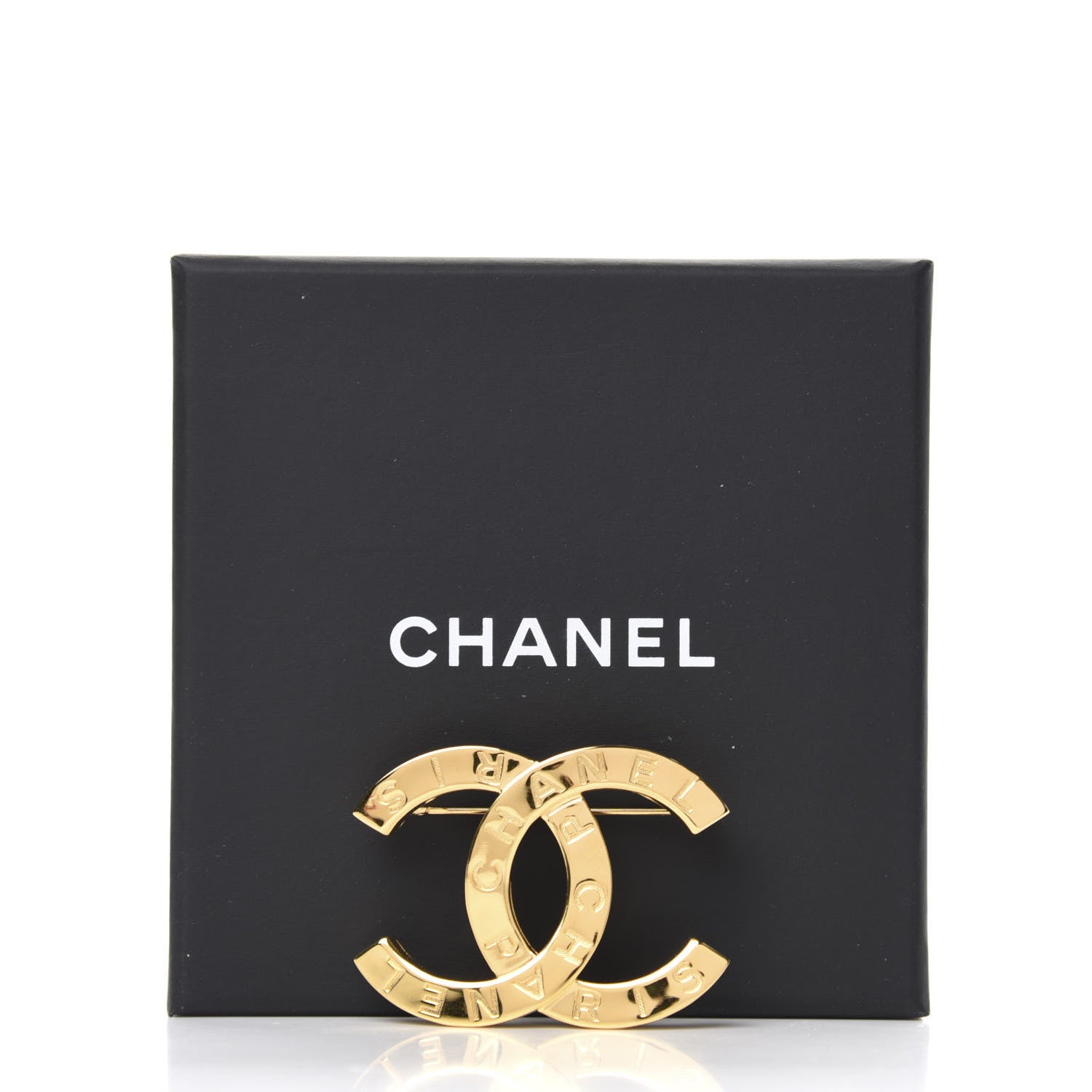 Chanel Metal Paris Button CC Large Brooch Gold 4 of 4