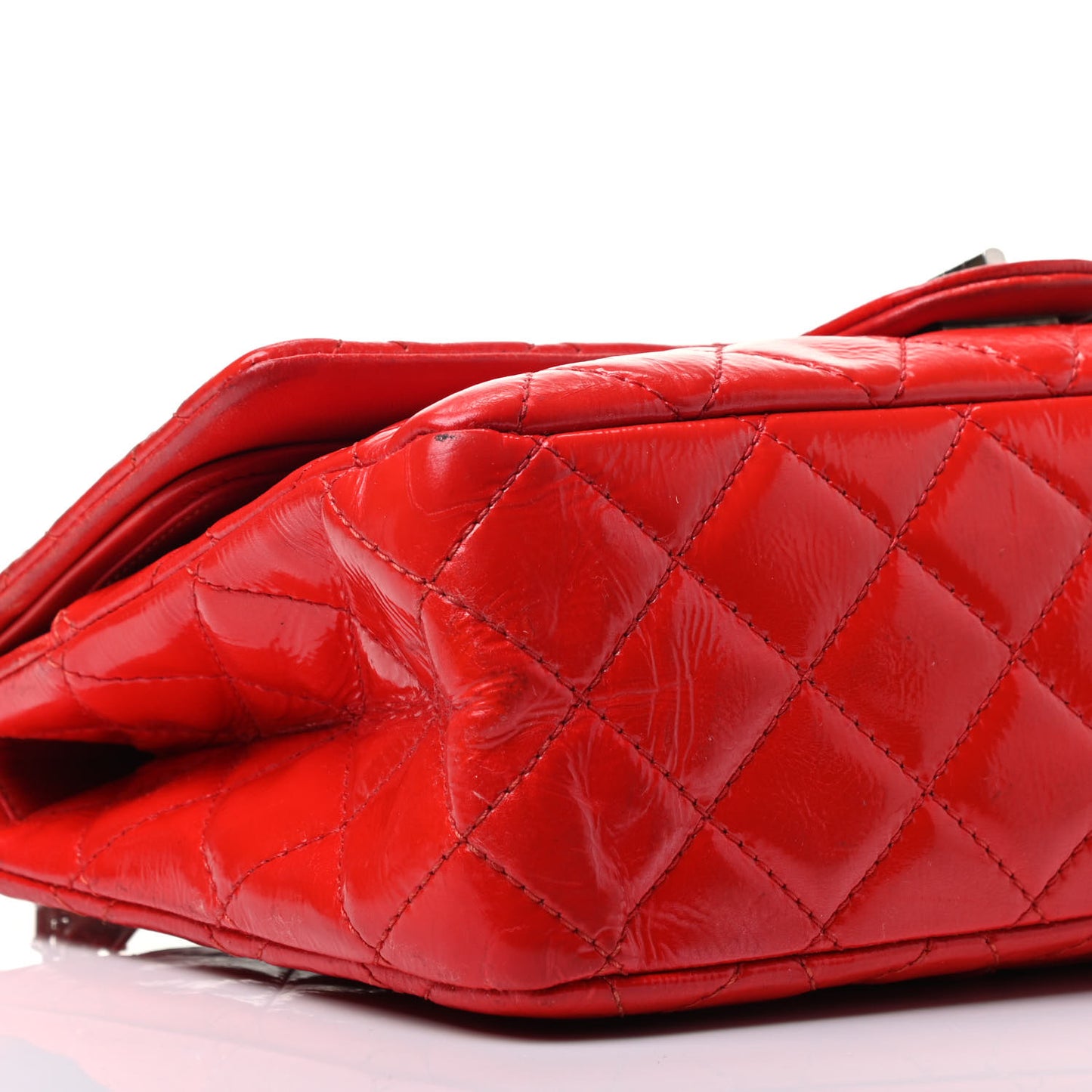 Distressed Patent Quilted 2.55 Reissue 227 Flap Red