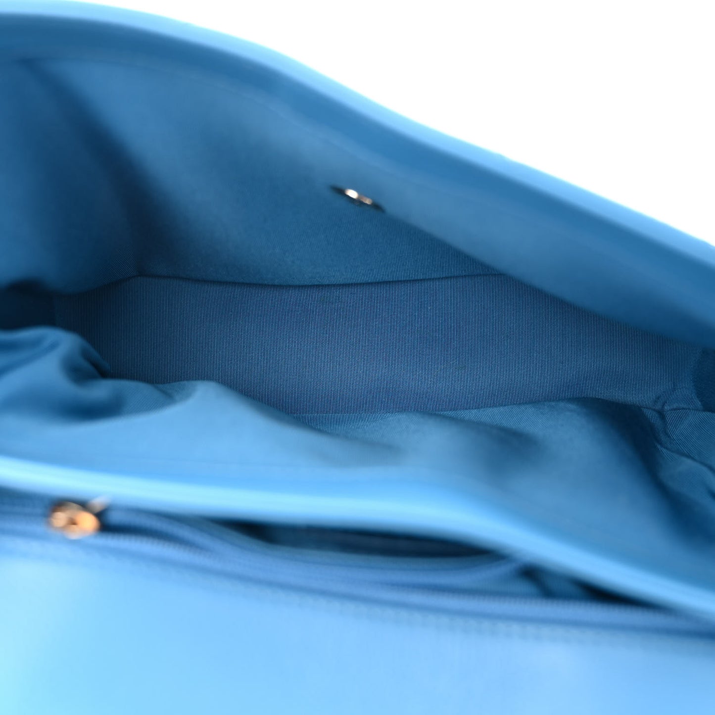 Grained Calfskin Medium Chevron Chic Top Handle Flap Blue