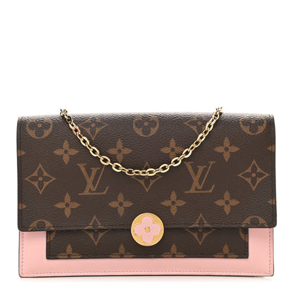 Louis Vuitton Monogram Flore Chain Wallet Rose Ballerine 1 of 12