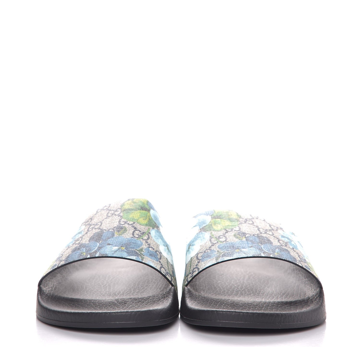 GG Supreme Monogram Blooms Mens Slide Sandals 13 Beige Blue