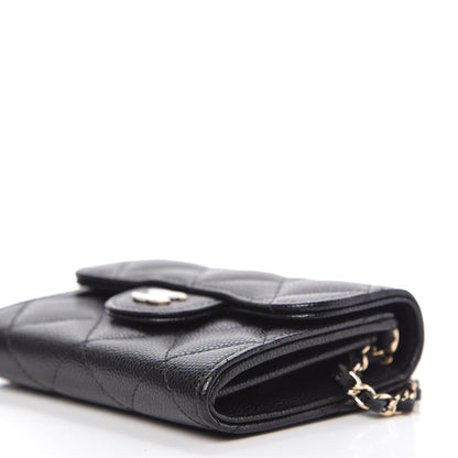 Chanel Caviar Quilted Flap Card Holder On Chain Black 7 of 11