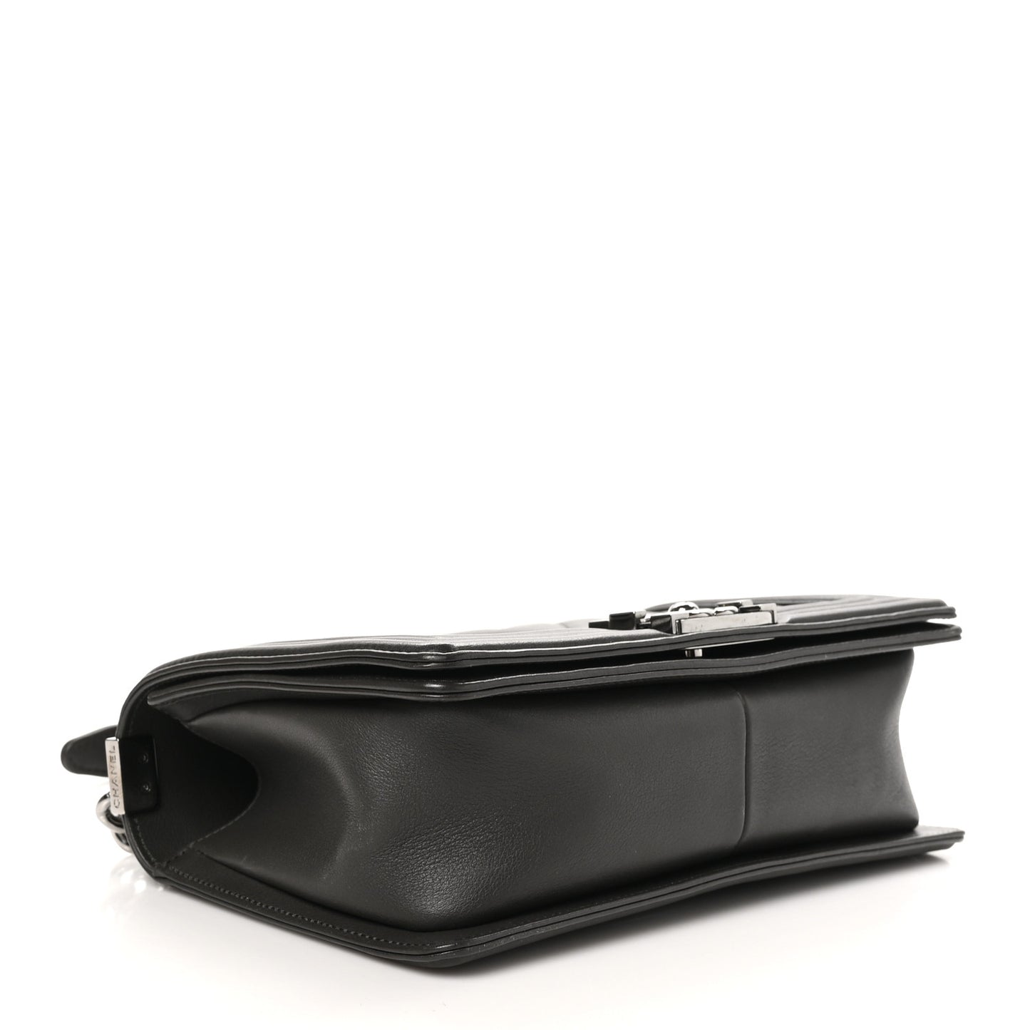 Lambskin Chevron Quilted Medium Boy Flap Dark Brown