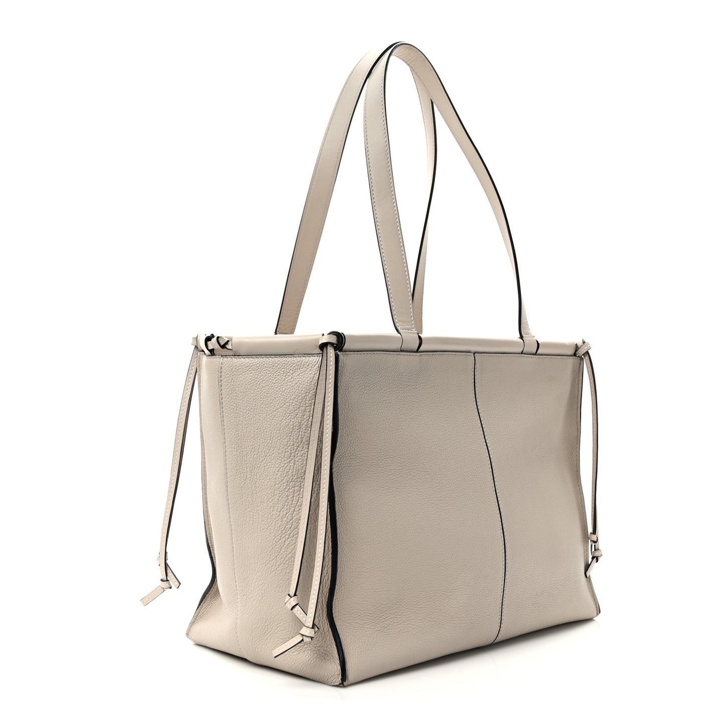 Soft Grained Calfskin Medium Cushion Tote Light Oat