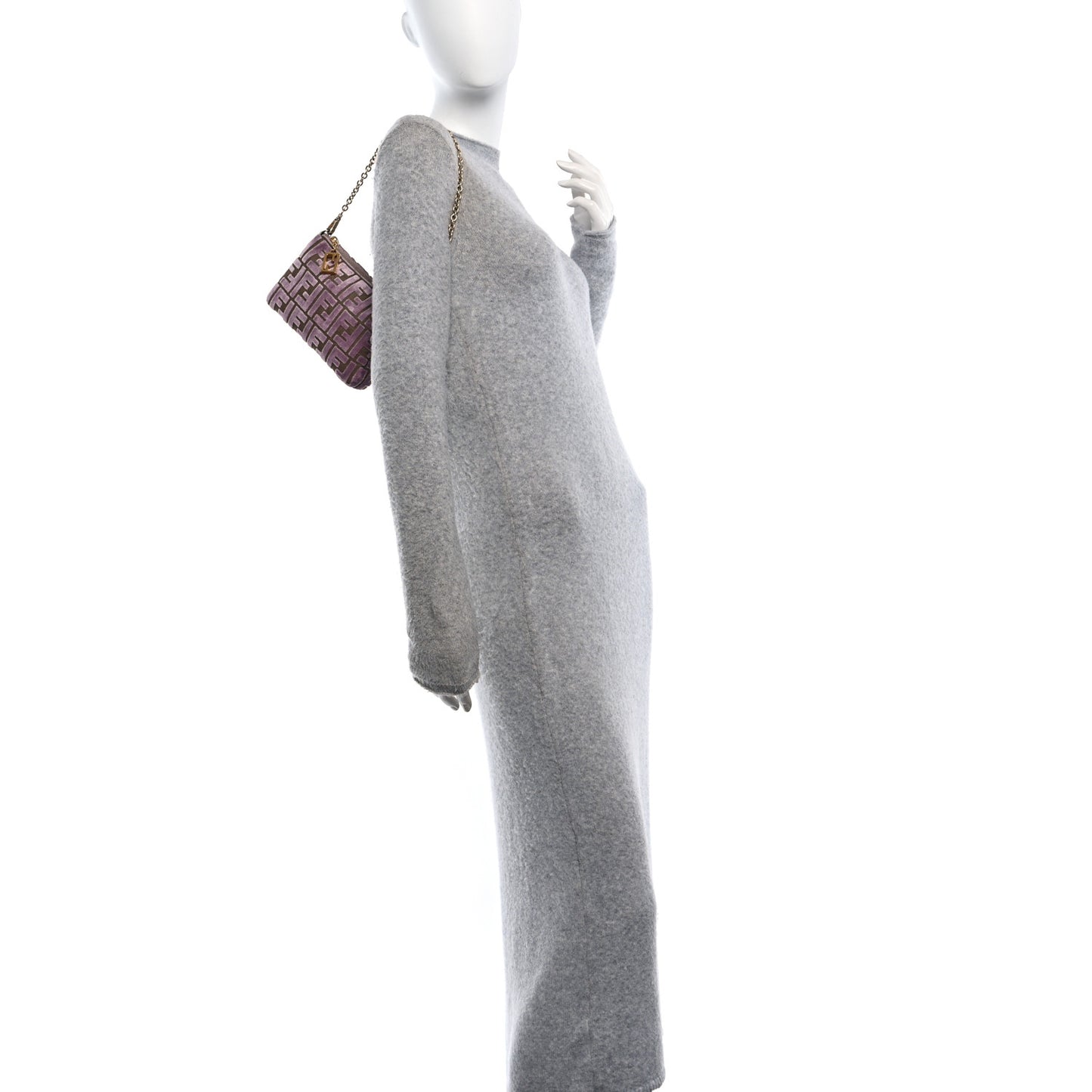 Velvet Jacquard FF Baguette Pouch Dusty Mauve