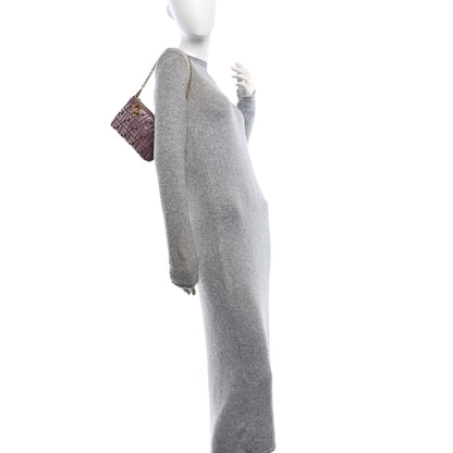 Fendi Velvet Jacquard FF Baguette Pouch Dusty Mauve 3 of 10