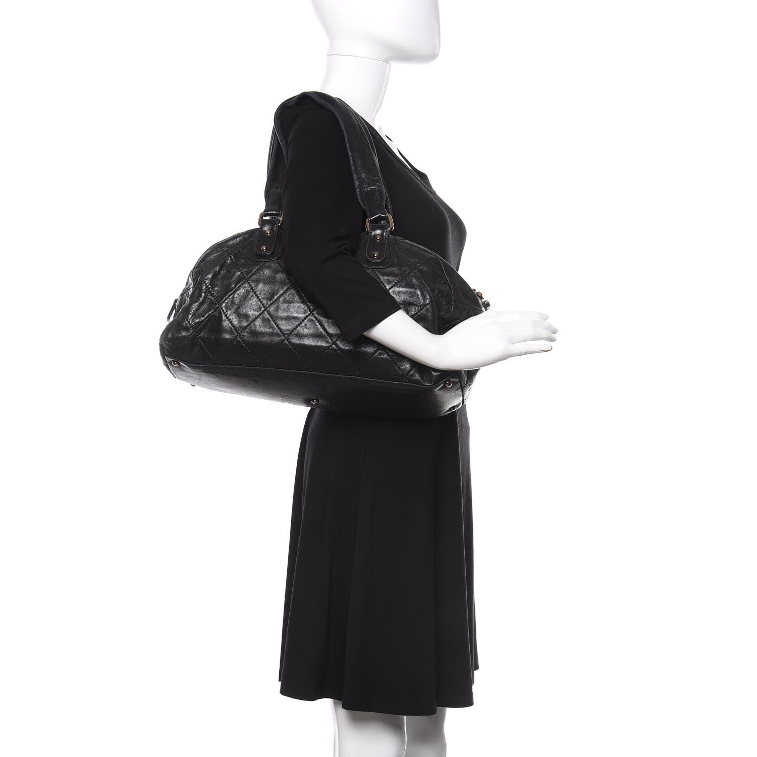 Chanel Lambskin Cloudy Bundle Bowler Black 2 of 15