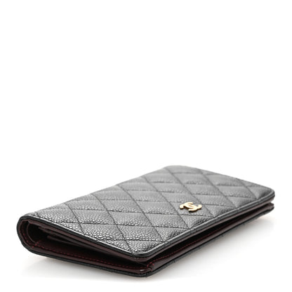 Chanel Caviar Quilted Yen Wallet Black 4 of 10