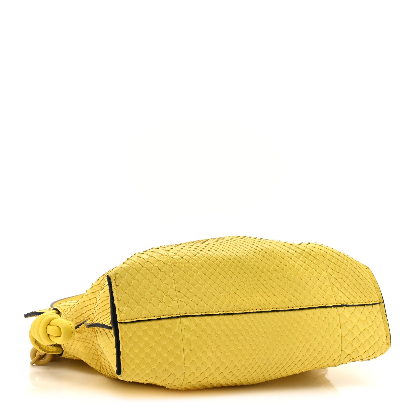 Snakeskin Mini Flamenco Knot Bag Yellow