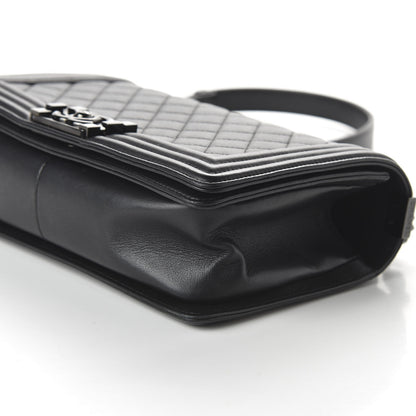 Chanel Calfskin Quilted Medium Boy Flap So Black 7 of 11