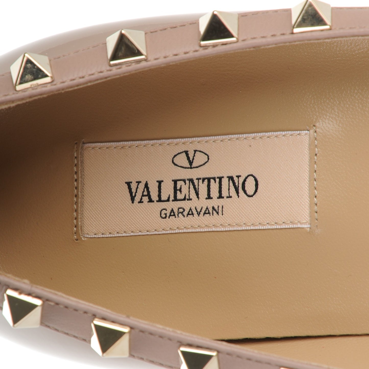 Patent Rockstud Ballerina Flats 40 Poudre
