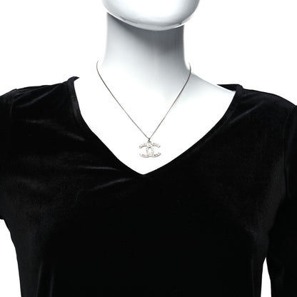 Chanel Baguette Crystal CC Necklace Silver 2 of 5
