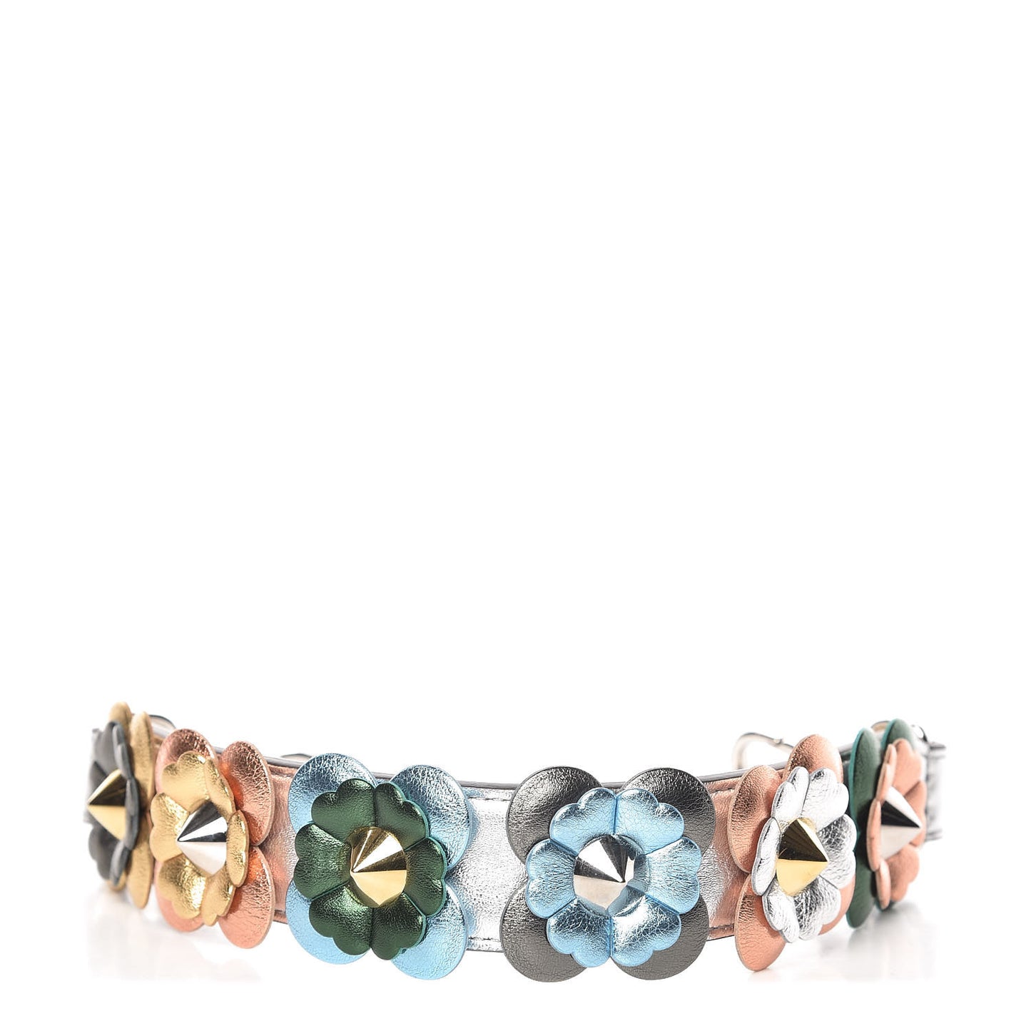 Vitello Catalan Mirror Flowerland Studded Mini Strap You Argento Multicolor