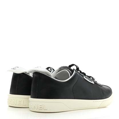 Chanel Calfskin CC Womens Sneakers 39.5 Black 4 of 10