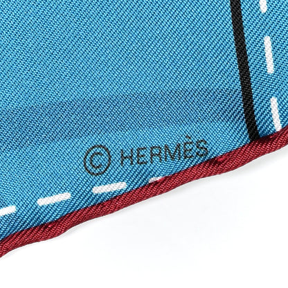 Hermes Silk Double Face Formula One Scarf 90 Marine Colvert 4 of 5