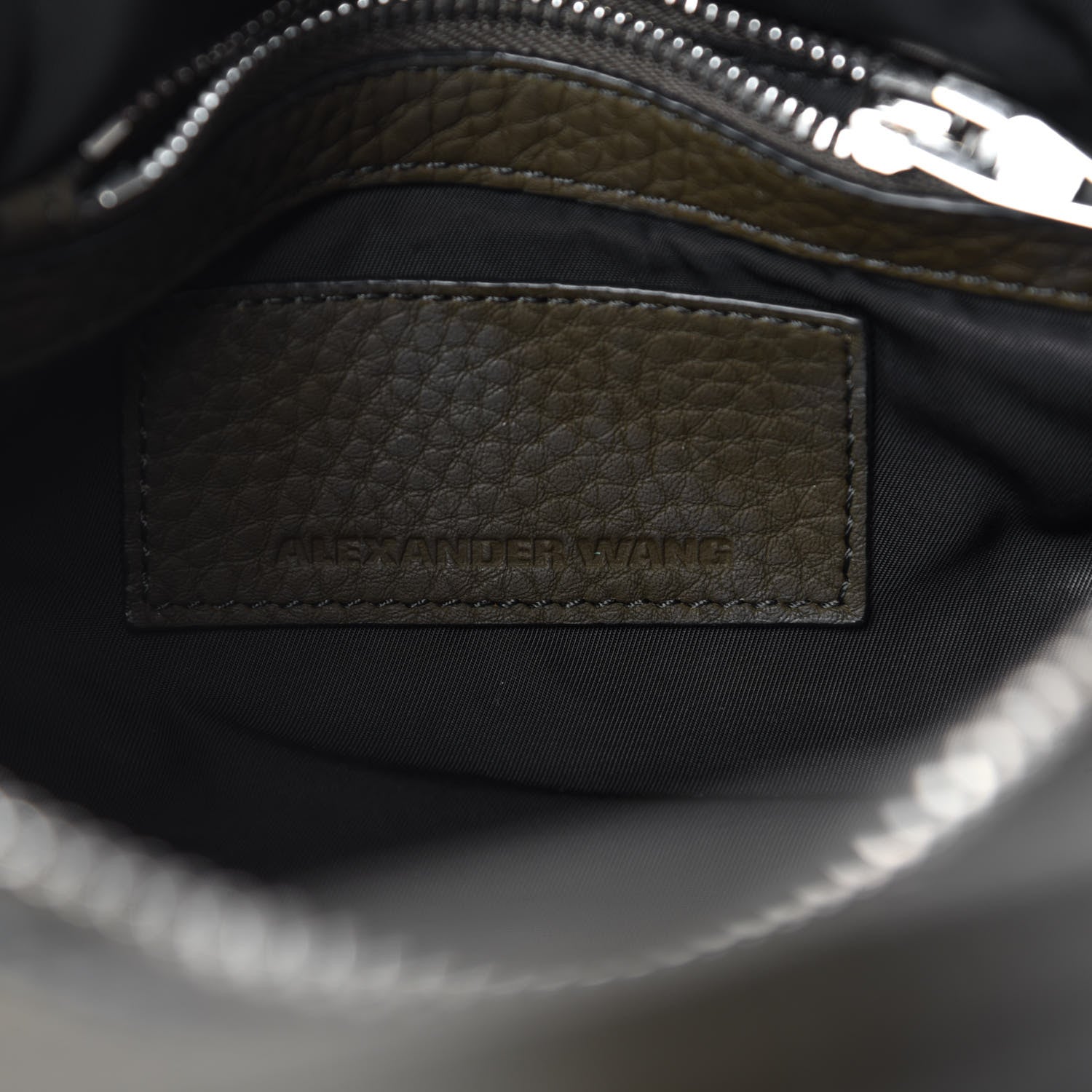 Alexander Wang Pebbled Calfskin Mini Rockie Matte Khaki Green Rhodium Hardware 8 of 9