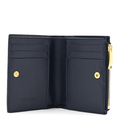 Bottega Veneta Nappa Denim Intrecciato Small Bi Fold Wallet Abyss Indigo 5 of 7