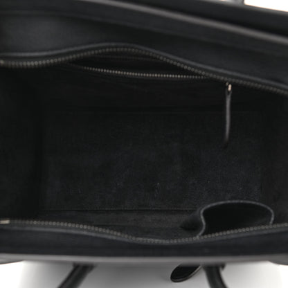 Celine Drummed Calfskin Micro Luggage Black 5 of 11