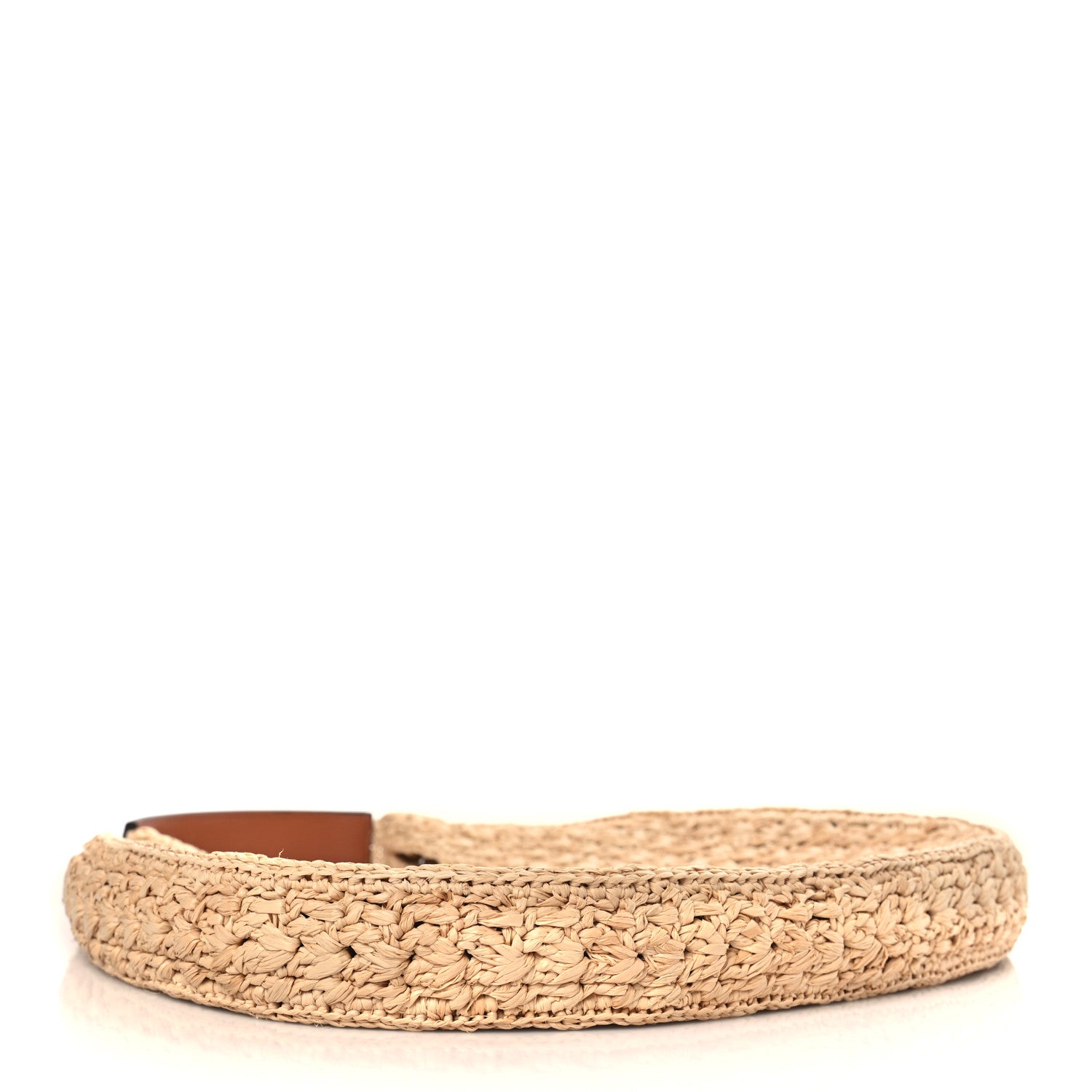 Celine Raffia Calfskin Triomphe Panier Hobo Bag Natural Tan 4 of 8
