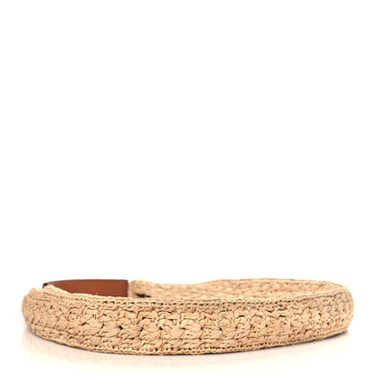 Celine Raffia Calfskin Triomphe Panier Hobo Bag Natural Tan 4 of 8