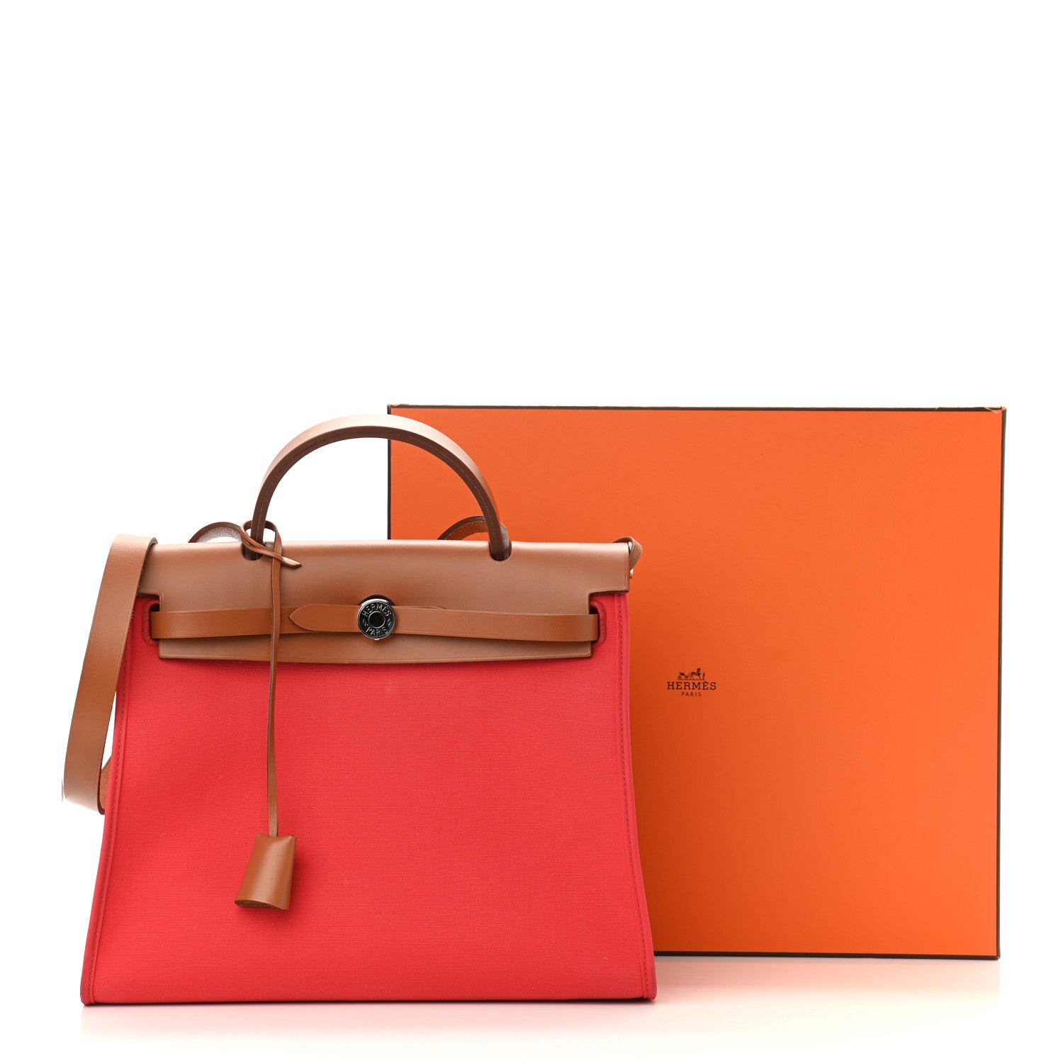 Hermes Vache Hunter Toile Herbag Zip 31 PM Bougainvillea 13 of 13