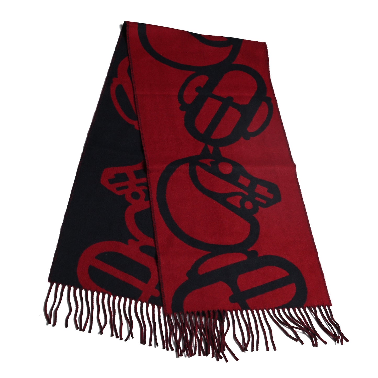 Cashmere Boucles et Camails Muffler Marine Bordeaux