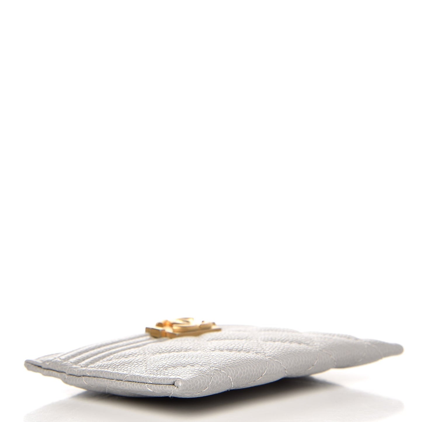 Caviar Quilted Boy Card Holder Grey