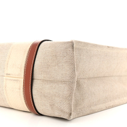 Chloe Cotton Calfskin Medium Woody Ribbon Tote White Brown 12 of 13