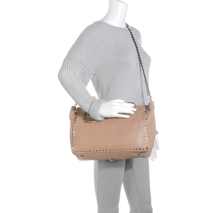 Valentino Garavani Vitello Medium Rockstud Tote Soft Noisette 2 of 7