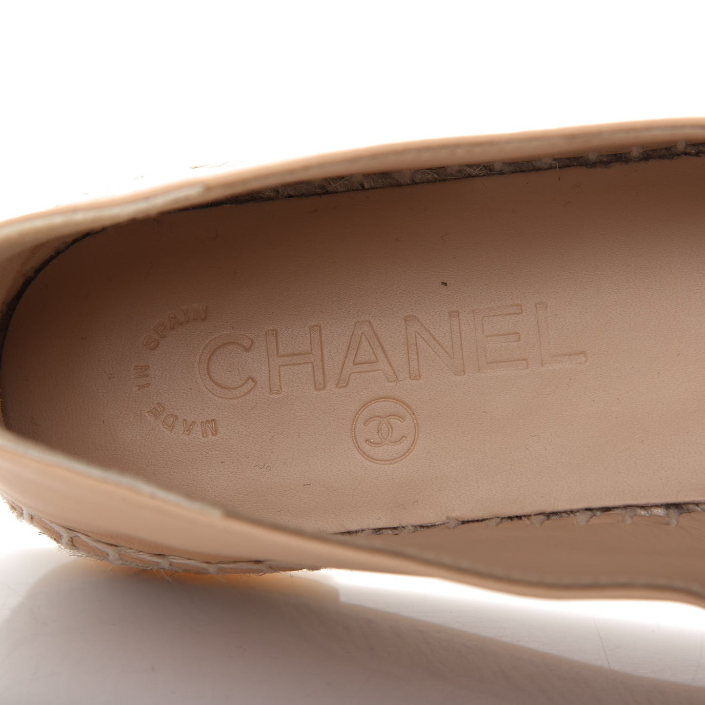 Lambskin CC Espadrilles 38 Beige Black