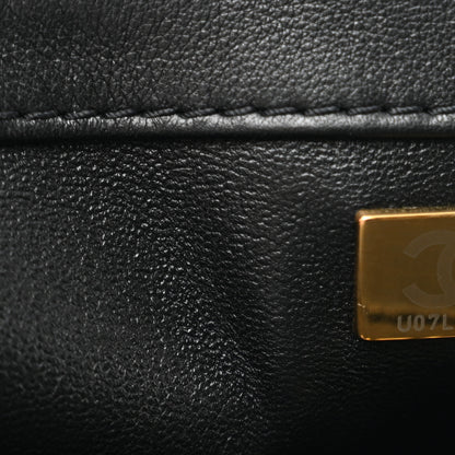 Chanel Lambskin Quilted Medium Top Handle Boy Flap Black 7 of 13