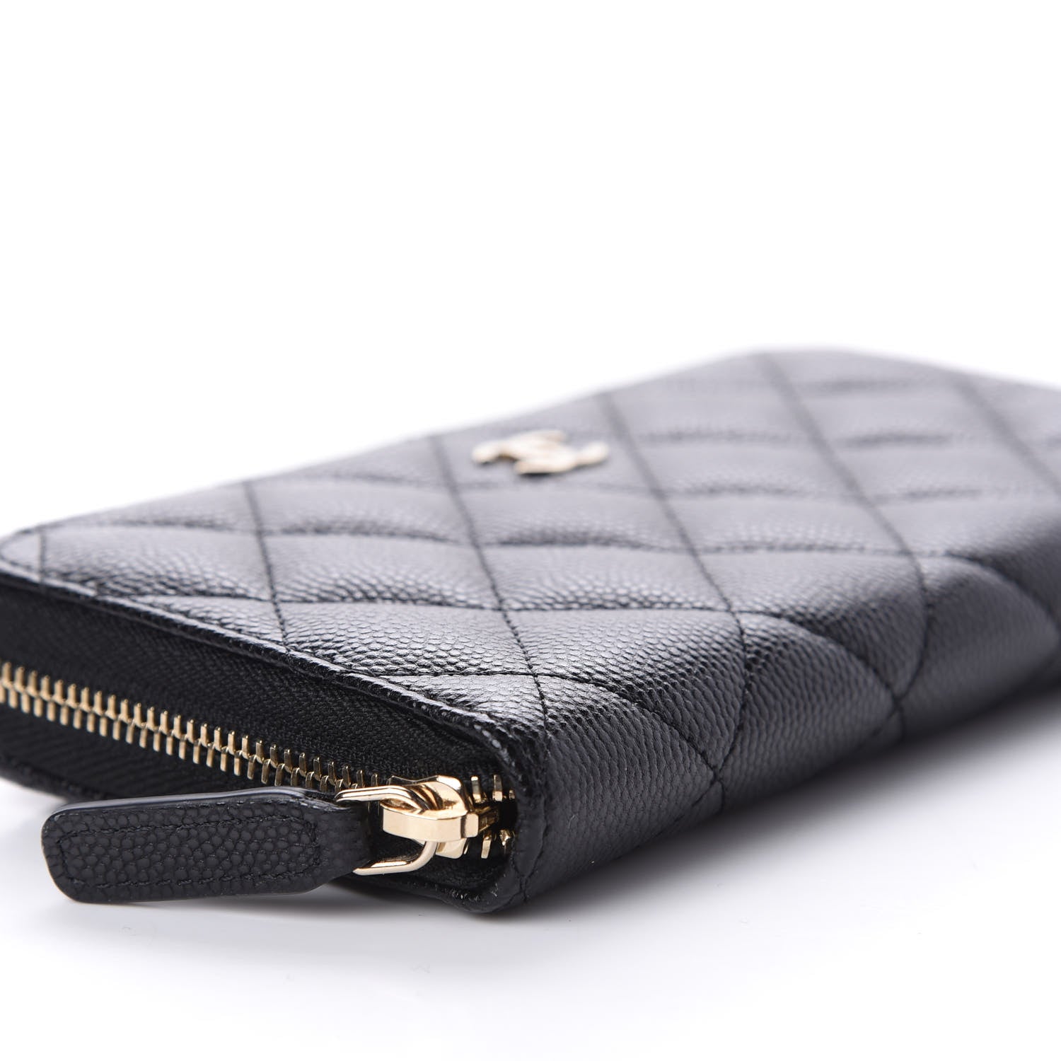 Chanel Caviar Quilted Small Zip Around Wallet Black 9 of 11