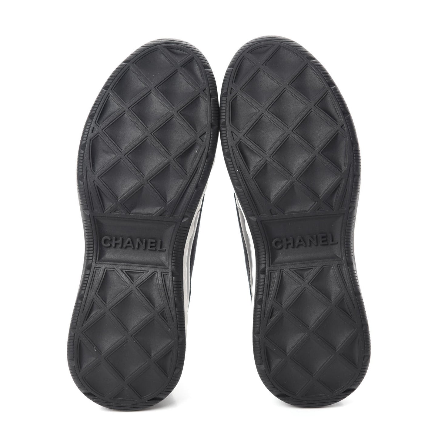 Velvet Calfskin Mixed Fibers CC Sneakers 36.5 Black