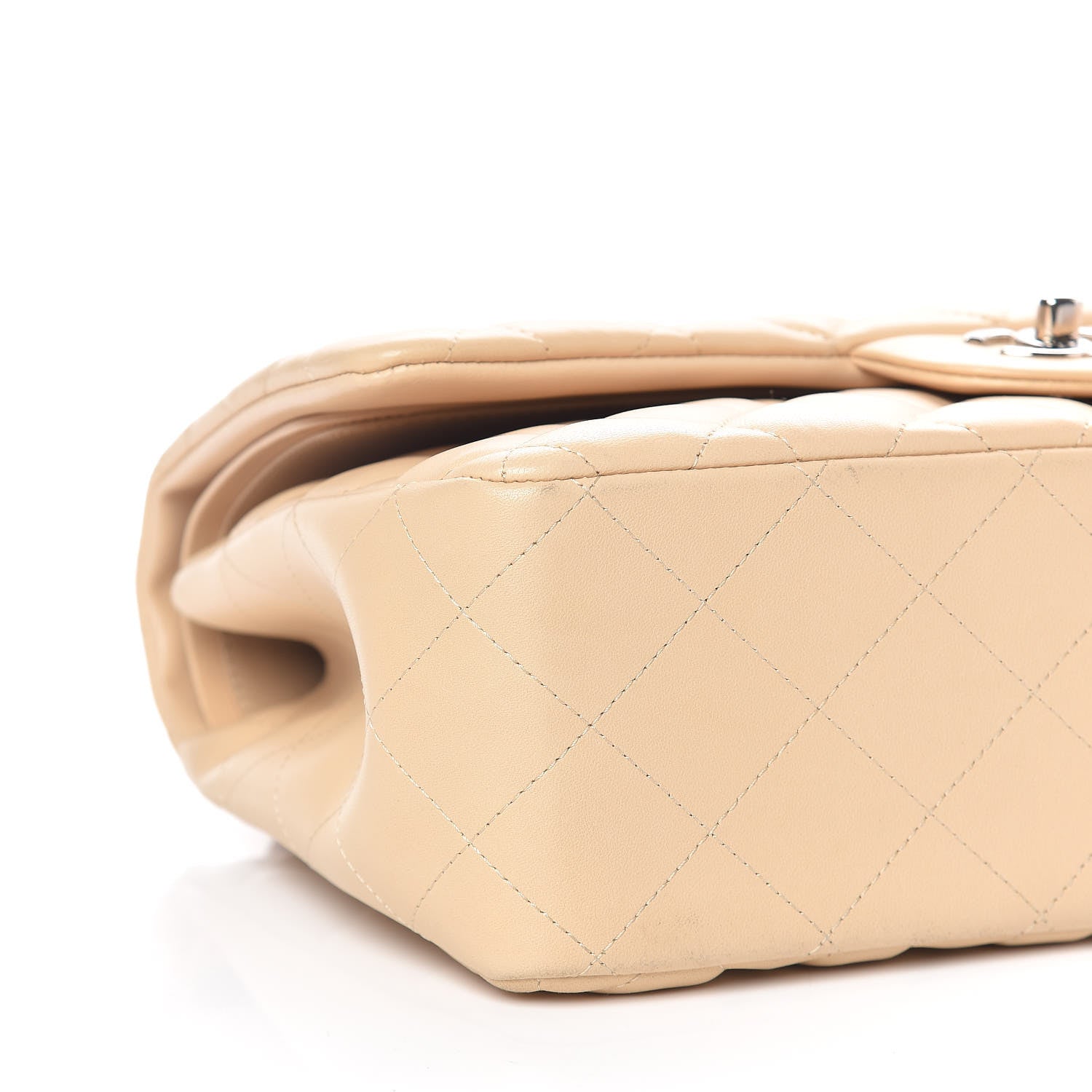 Chanel Lambskin Quilted Jumbo Double Flap Beige Clair 5 of 13