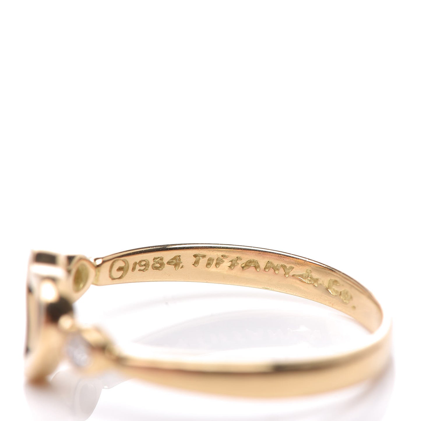 18K Yellow Gold Diamond Elsa Peretti Full Heart Heart Ring 50 5.5