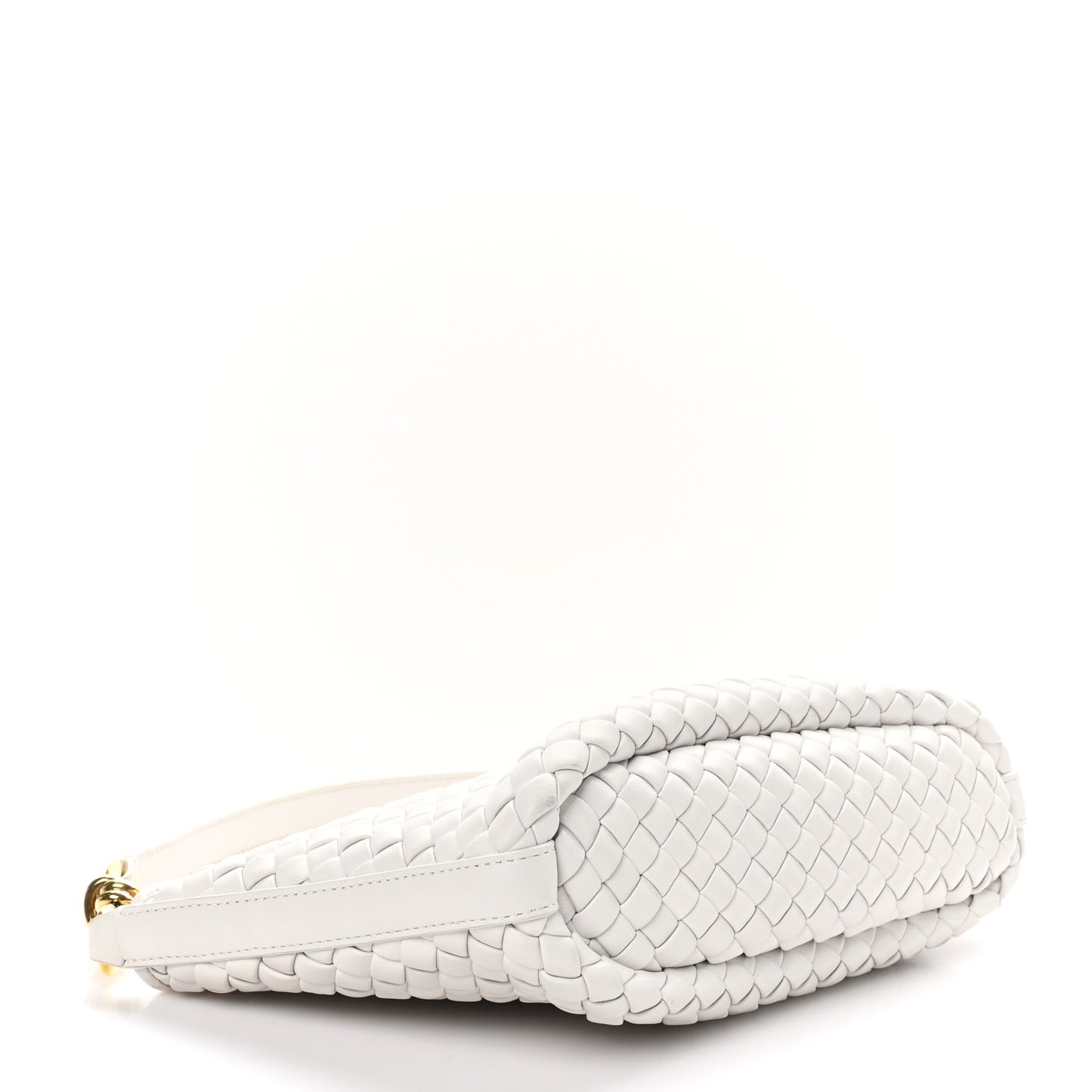 Nappa Intrecciato Knot Shoulder Bag White