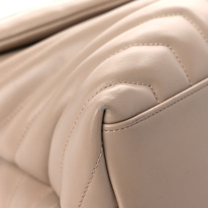 Saint Laurent Calfskin Y Quilted Monogram Medium Loulou Chain Satchel Light Natural 8 of 21