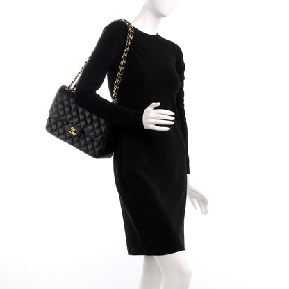 Chanel Caviar Quilted Jumbo Double Flap Black 3 of 9