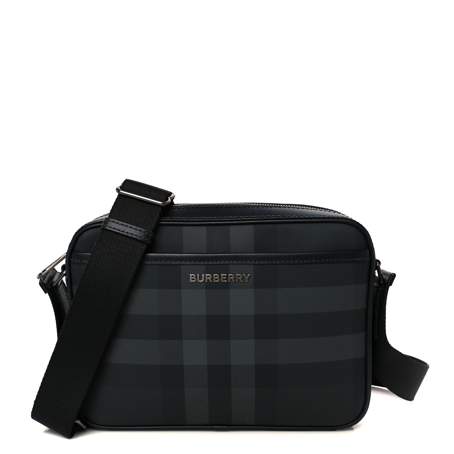 Coated Canvas Calfskin Check Muswell Bag Charcoal